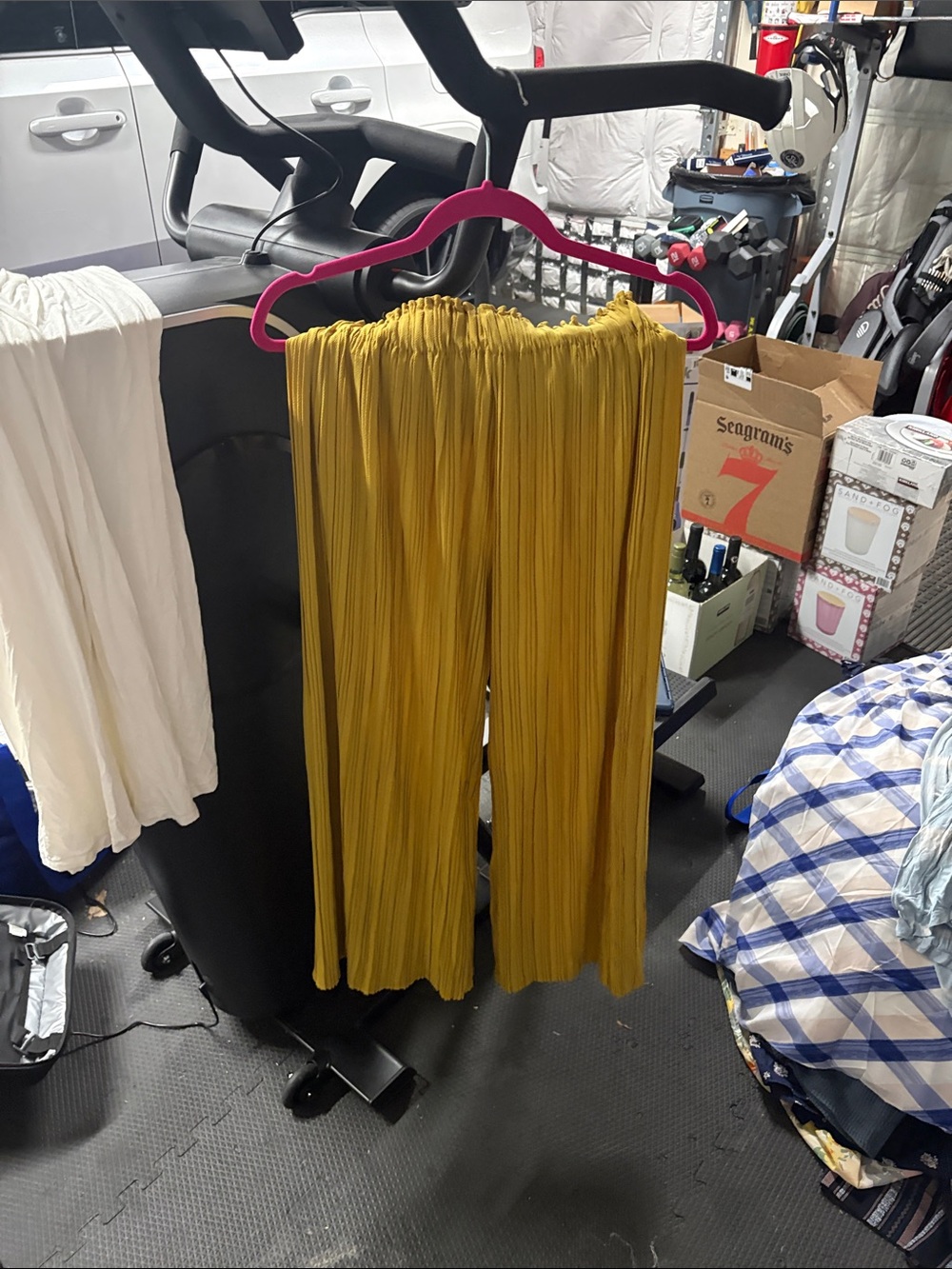 Girls Pleated Wide-Leg Skirt-Pants in Mustard Yellow